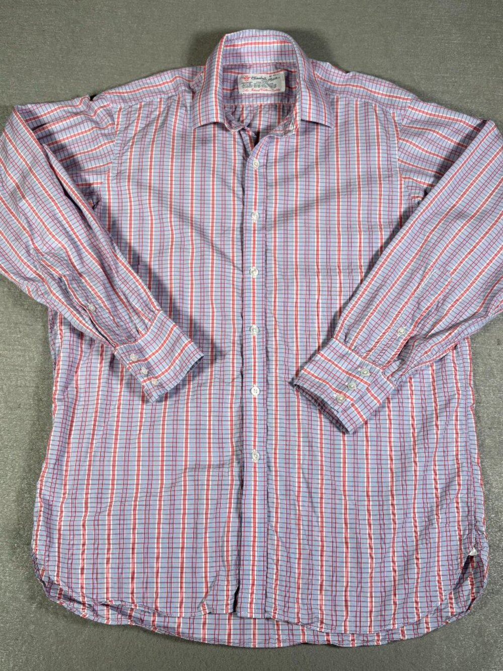 Turnbull & Asser Sea Island Cotton Plaid Shirt Made in England 16